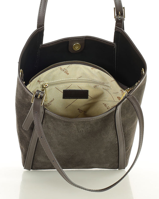 Torebka damska worek hobo bag skóra naturalna - MARCO MAZZINI czarna