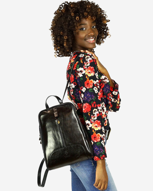 Skórzany plecak MAZZINI - Capri czarny