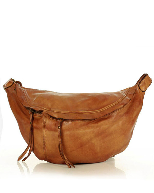 Uniwersalna torebka nerka półksiężyc crossbody runway - skóra naturalna Marco Mazzini brąz
