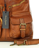 Torebka skórzana na ramię pockets old pelle lavata - MARCO MAZZINI brąz camel