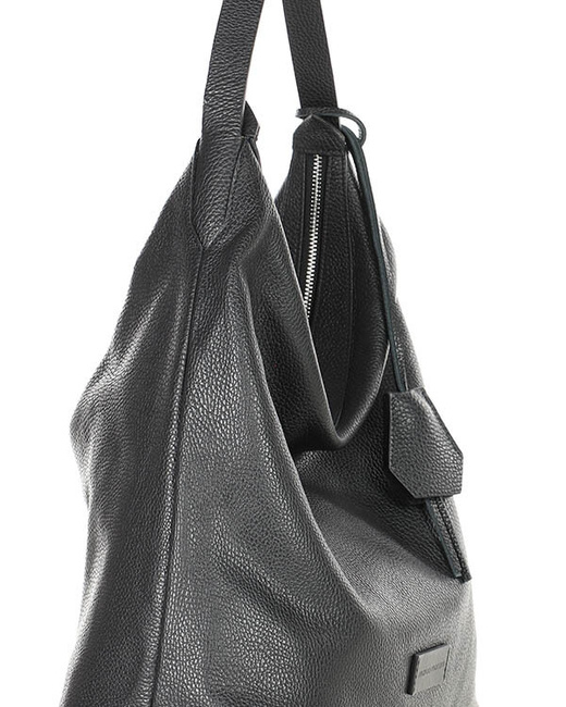 Torebka damska worek hobo bag skóra naturalna - MARCO MAZZINI czarna