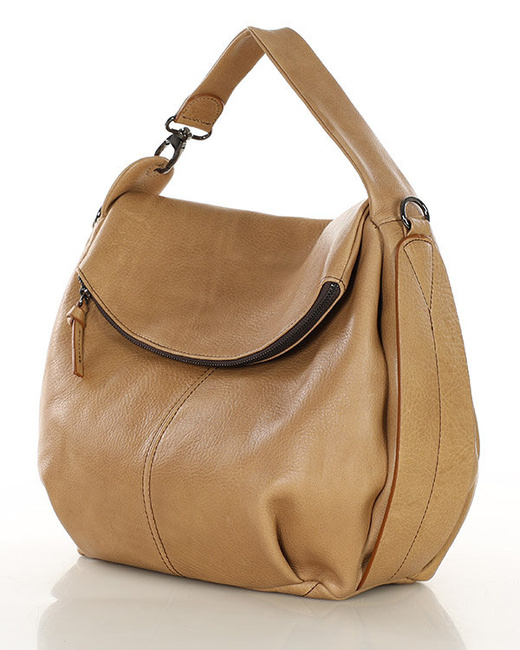 Luksusowa torebka do ręki skórzana damska premium MARCO MAZZINI beżowa