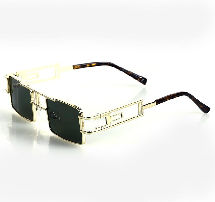 Prostokątne okulary przeciwsłoneczne MAZZINI RETRO STAR brąz