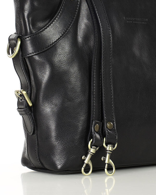 Torebka biznesowa damska kuferek skórzany premium bag - MARCO MAZZINI czarny