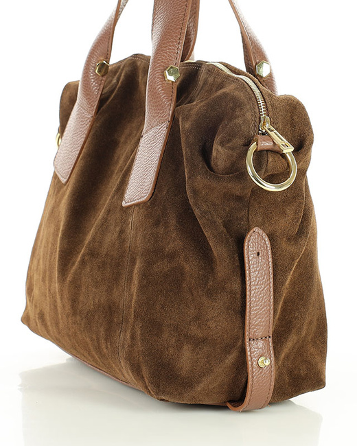 Torebka damska worek hobo bag skóra naturalna - MARCO MAZZINI czarna