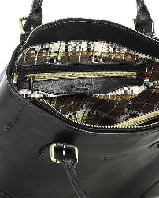 Torebka do ręki kuferek genuine leather made in italy - MARCO MAZZINI czarny
