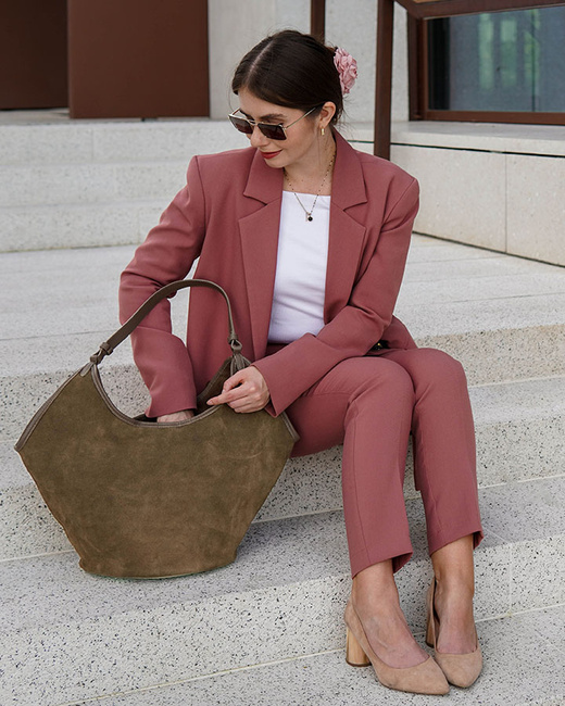 Torebka damska worek hobo bag skóra naturalna - MARCO MAZZINI czarna